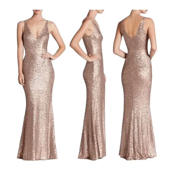 Dress The Population Harper Sleeveless Mermaid Sequin Gown Dress Womens Small - Picture 1 of 8